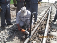 Switch installation and welding of Northeast railway track